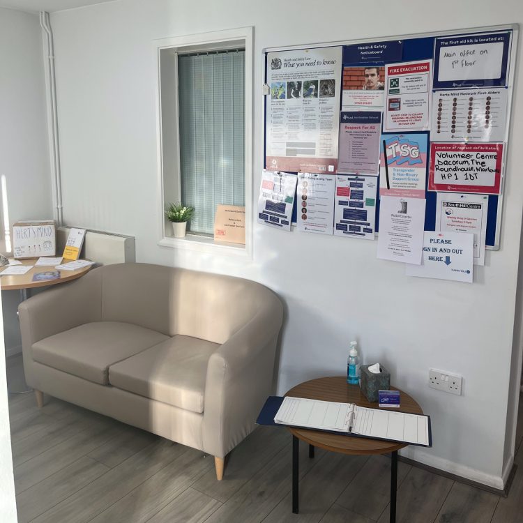 The reception area in the Hemel Hempstead Crisis House